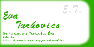 eva turkovics business card